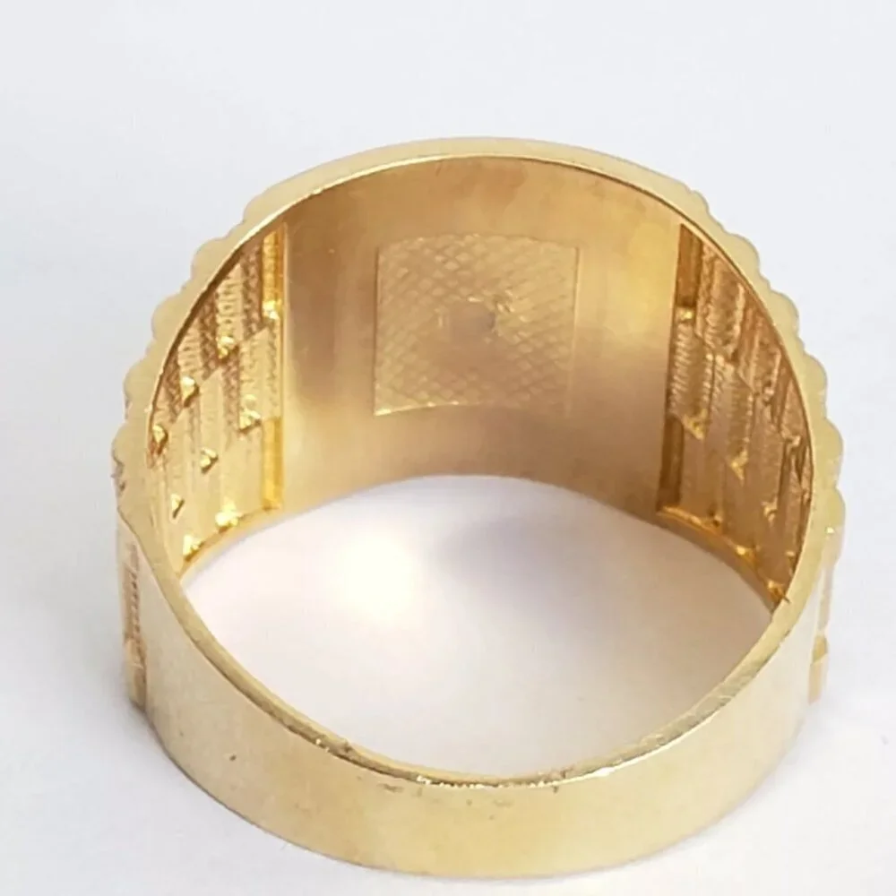 14K Gold Dollar white & Yellow Gold men’s Dollar  Ring